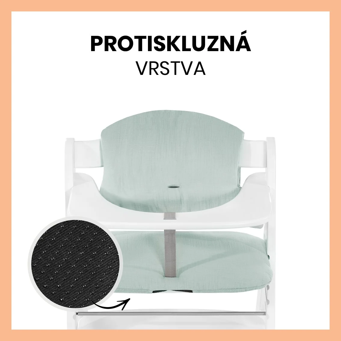 Hauck Polstrovanie Select na stoličku Alpha+, Beta+ a Arketa, mušelín, mint