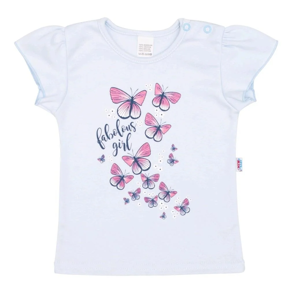Dojčenské tričko so sukienkou New Baby Butterflies modrá 68