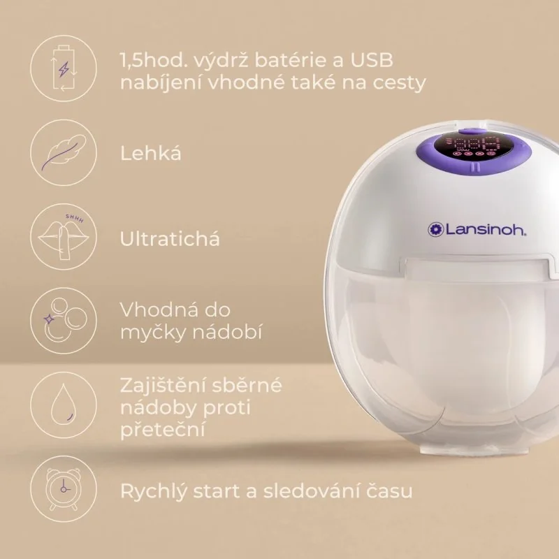 Odsávačka materského mlieka elektrická dvojitá handsfree Duo