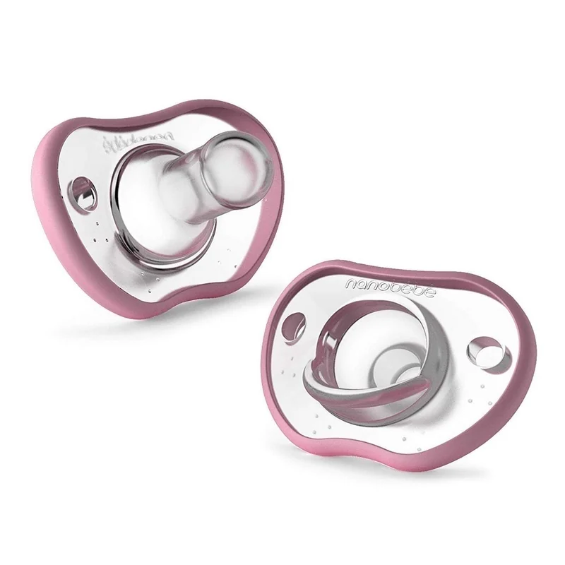 Nanobébé Flexy silikónový upokojujúci cumlík 3m+, ružový, 2 ks, NABE-4011214