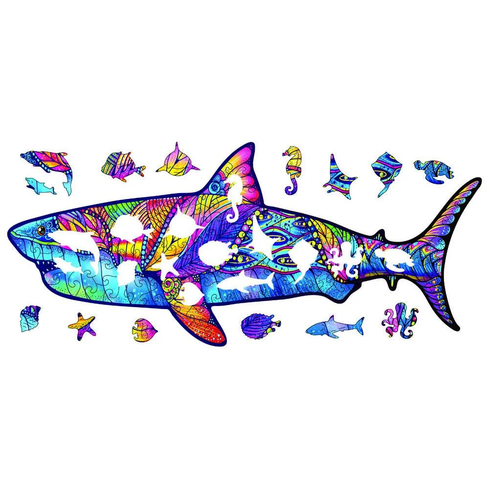 Drevené puzzle Shark/L 198 dielikov, veľkosť L