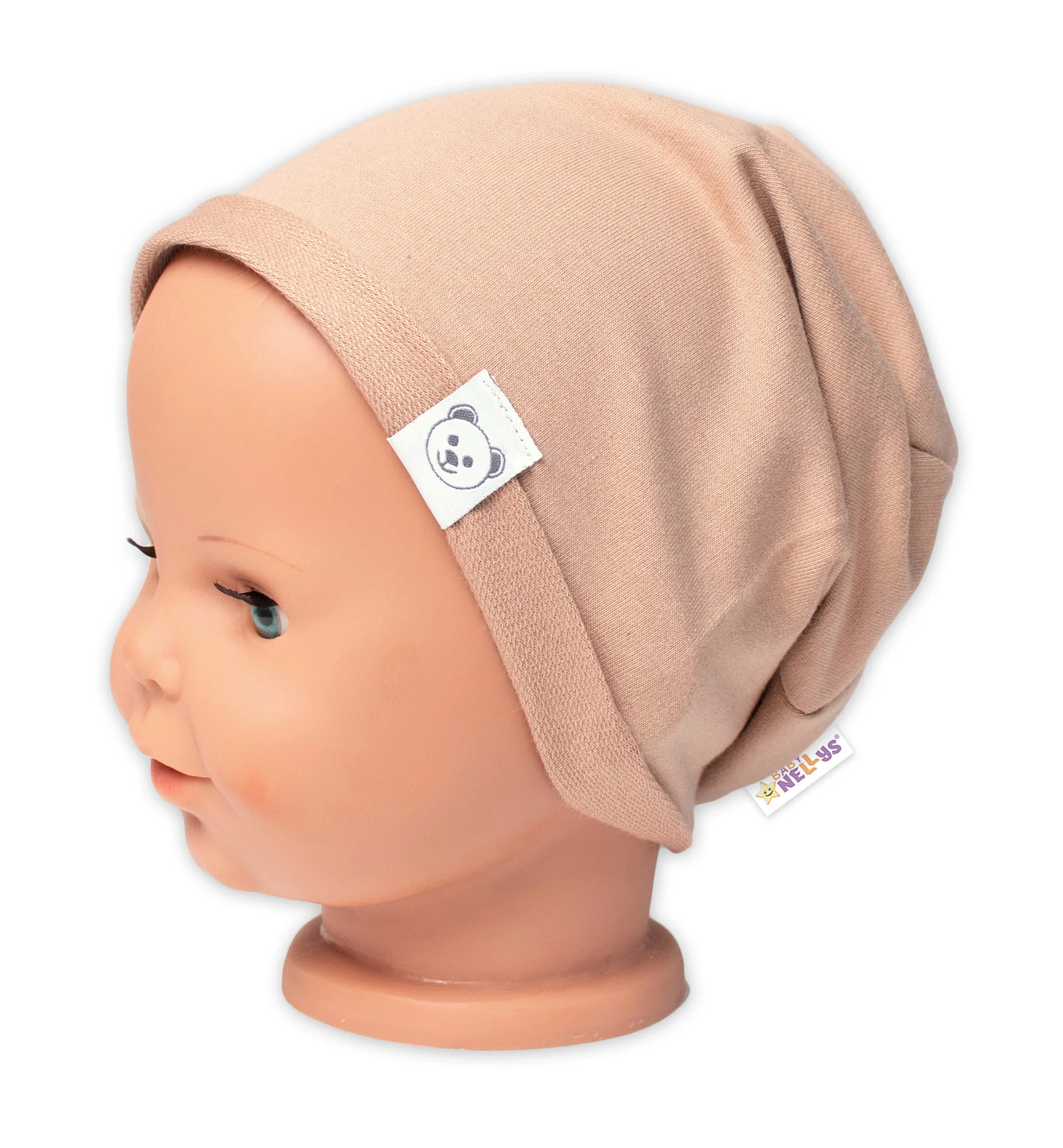 Čiapka s nákrčníkom bavlna, Little Bear, Baby Nellys, béžová, veľ. 98/134