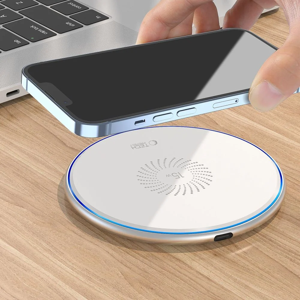 Tech-Protect C1 bezdrôtová nabíjačka 15W, biela