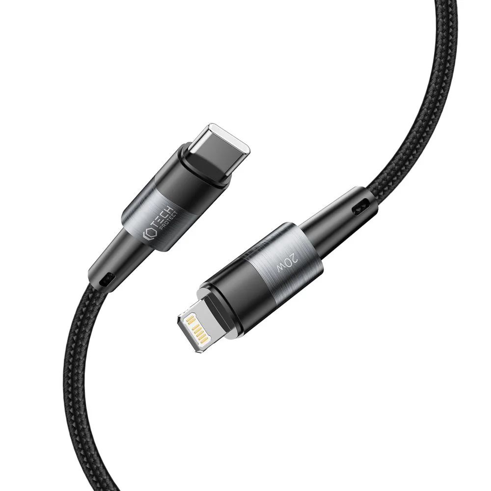 Tech-Protect Ultraboost kábel USB-C / Lightning 20W 3A 1m, šedý 