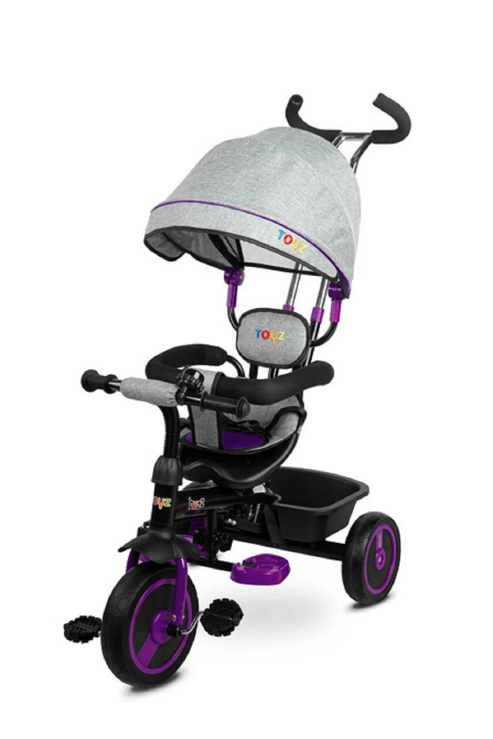 Trojkolka Buzz Grey, šedá, fialová