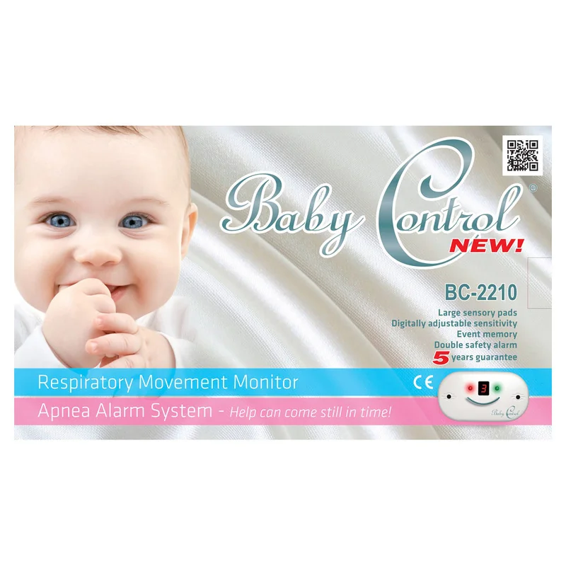 Baby Control Monitor dychu BC-2210, s 1x2 senzorovými podložkami 1×1 ks, monitor dychu