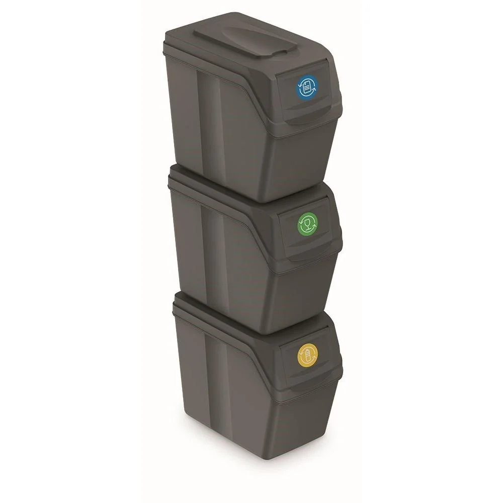 Odpadkový kôš Prosperplast SORTIBOX 3 x 20 l šedý kameň ISWB20S3-405U