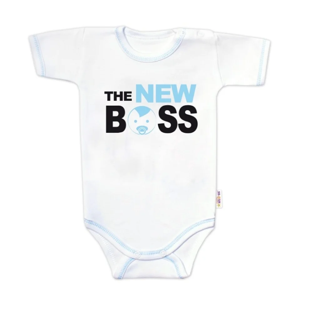 Body krátky rukáv s vtipným textom, The New Boss, veľ. 74, chlapec