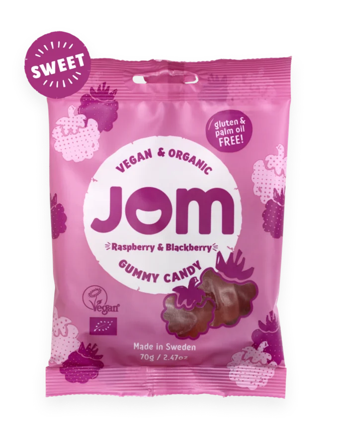JOM gumené cukríky Malina & Černica 1×70 g, gumené cukríky