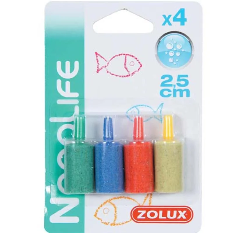 ZOLUX Vzduchovací kameň 2,5cm 4ks farebné