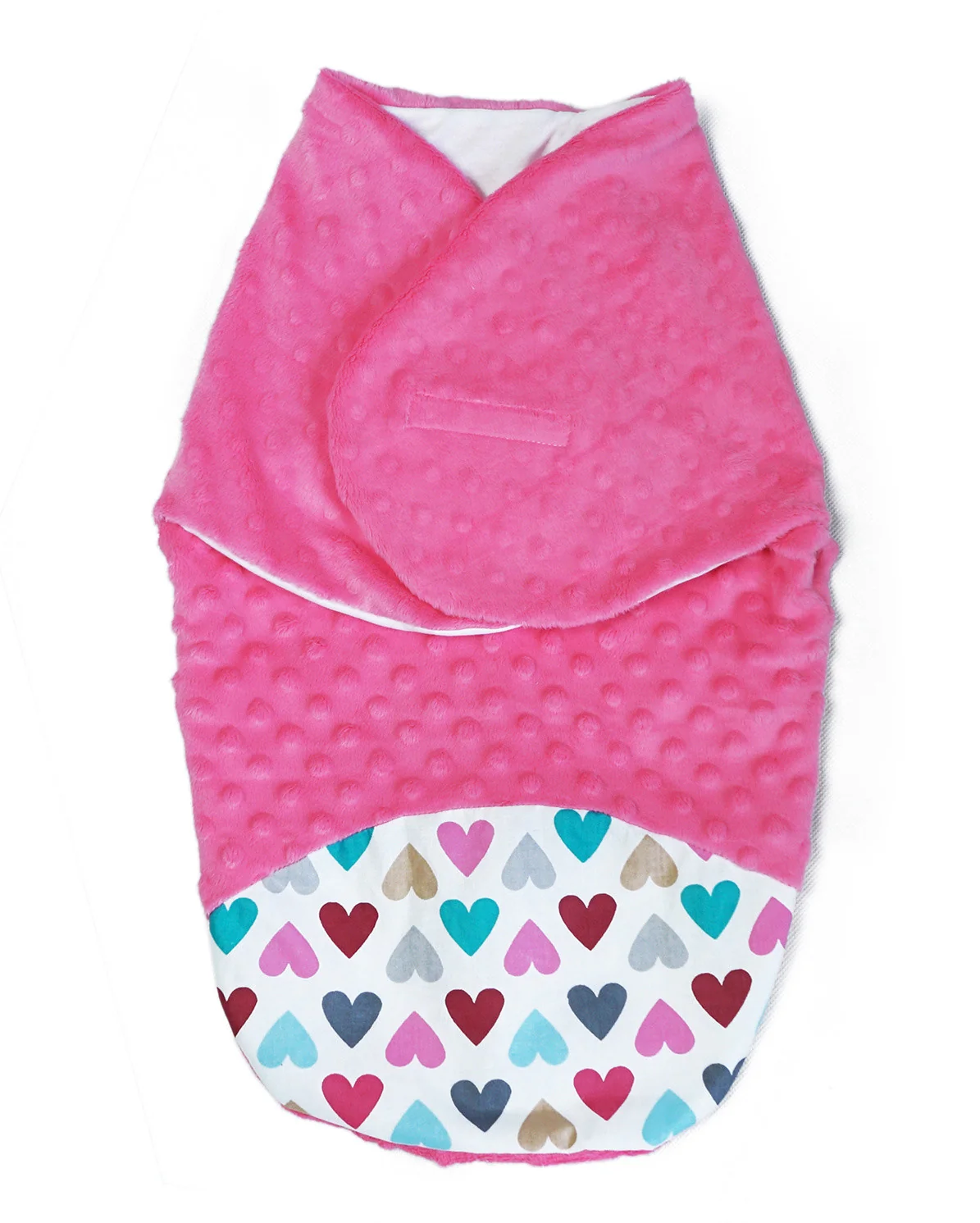 Baby Nellys Zavinovačka, spacáček s Minky, 0-6m - Srdiečka, Minky ružová