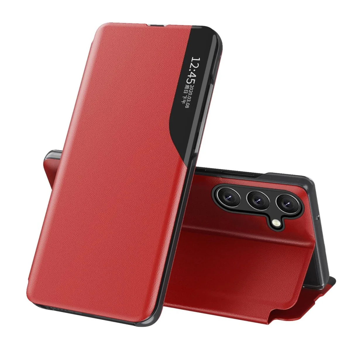 MG Eco Leather View knižkové puzdro na Samsung Galaxy A36, červené