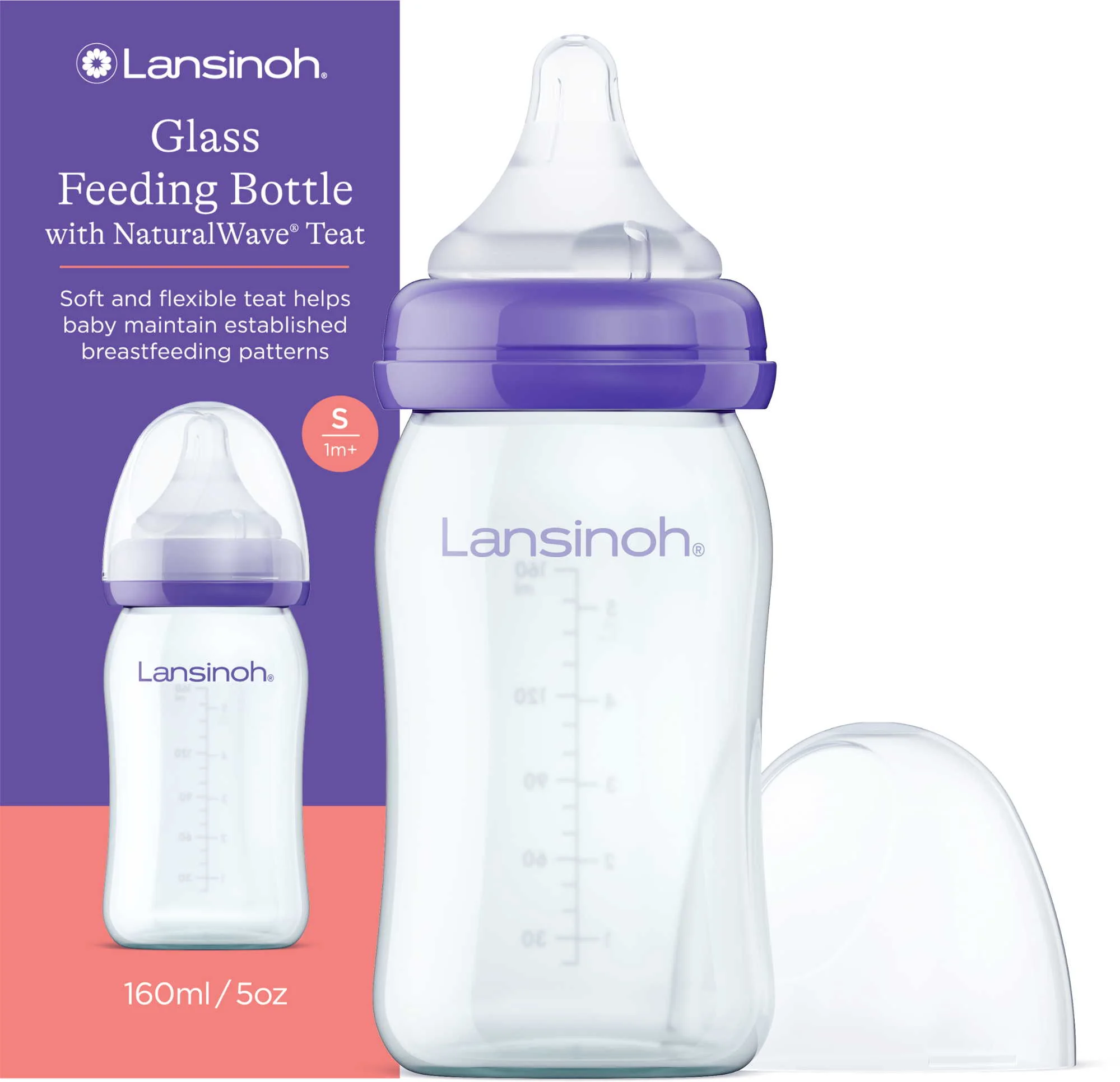Lansinoh Sklenená dojčenská fľaša 160ml 1ks