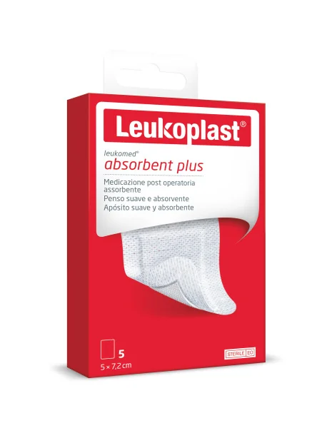 Leukoplast® Leukomed® absorpčná náplasť na rany, 5x7,2 cm, 1x5 ks