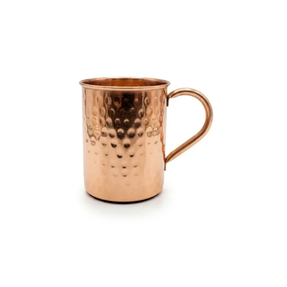 Medený hrnček rovný s uchom tepaný 500 ml