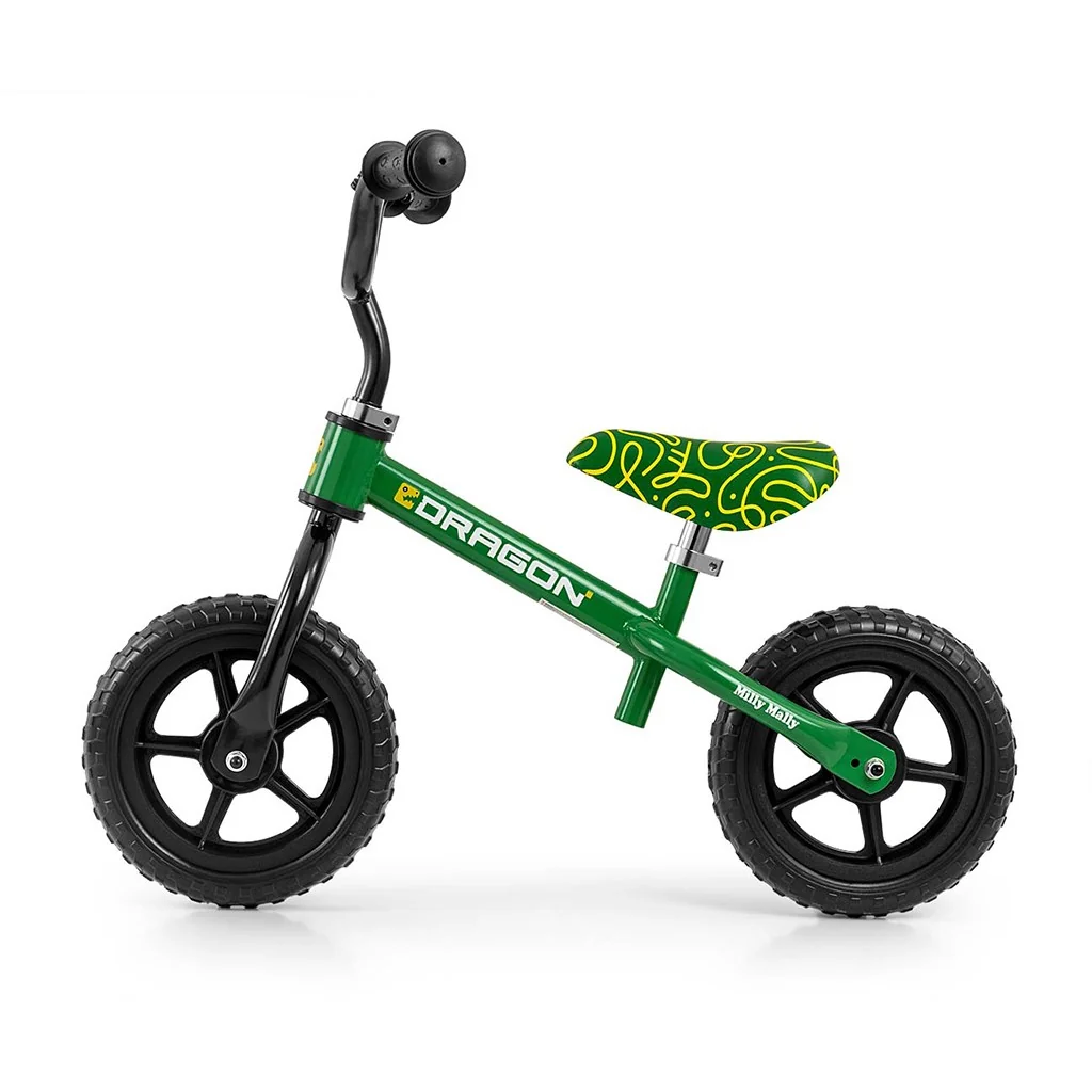 Detský balančný bicykel Milly Mally Dragon green , 20C58425