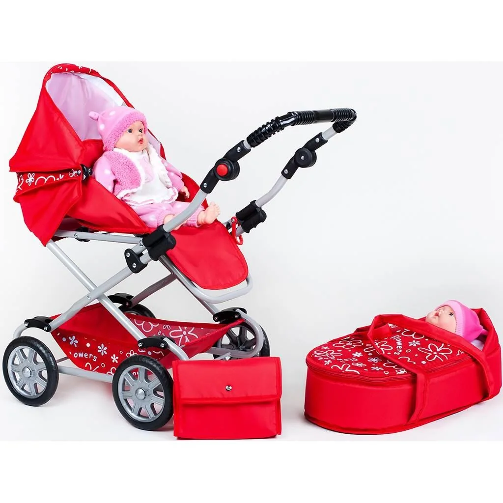 Detský kočík pre bábiky 2v1 New Baby Monika ružový , 20C59130