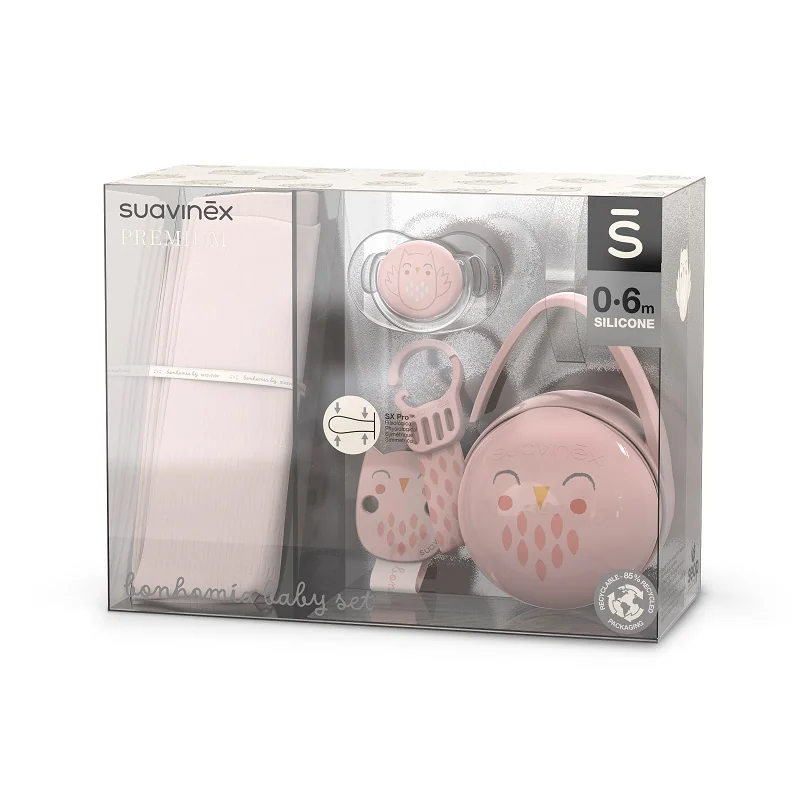 SUAVINEX | Darčekový baby set BONHOMIA - ružový 1×1 set, darčekový baby set