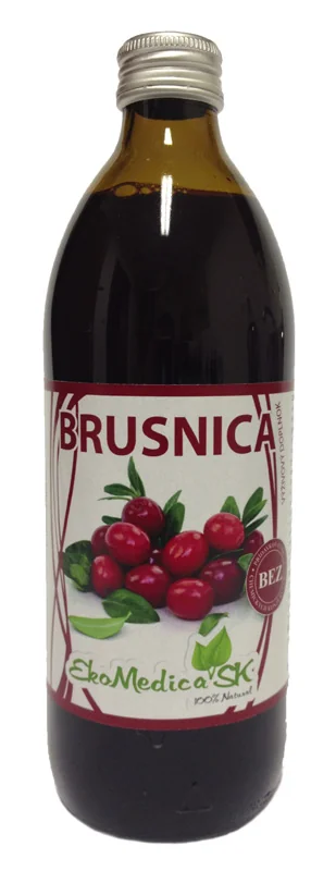 EKOMEDICA SK BRUSNICA 100% STAVA 1000ML 1×1000 ml, šťava