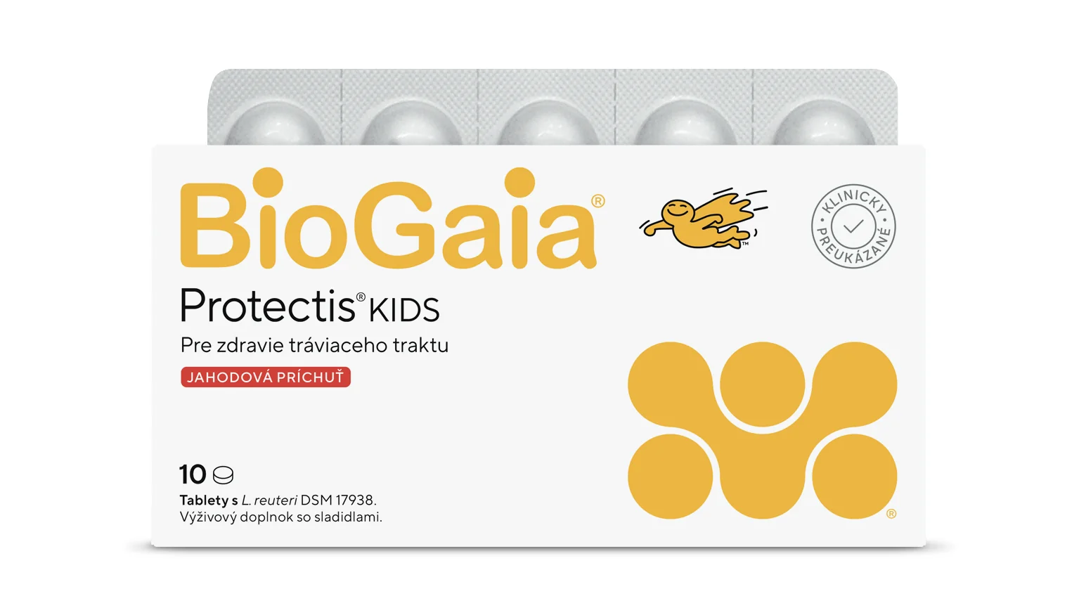 BioGaia ProTectis 1×10 ks, žuvacie tablety - jahodová príchuť