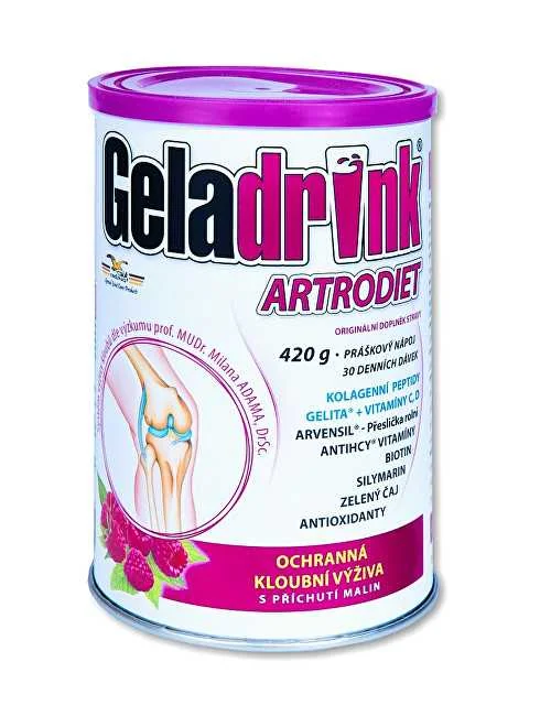 GELADRINK ARTRODIET 420G MALINA 1×420 g, kolagénna výživa kosti