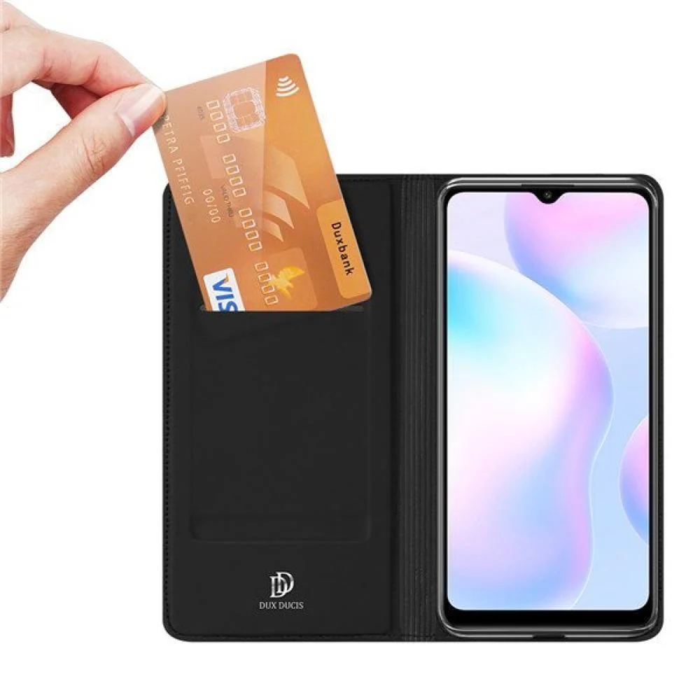Knižkové puzdro Skin Pro pre Xiaomi Redmi 9A - Čierna Elegantná ochrana
