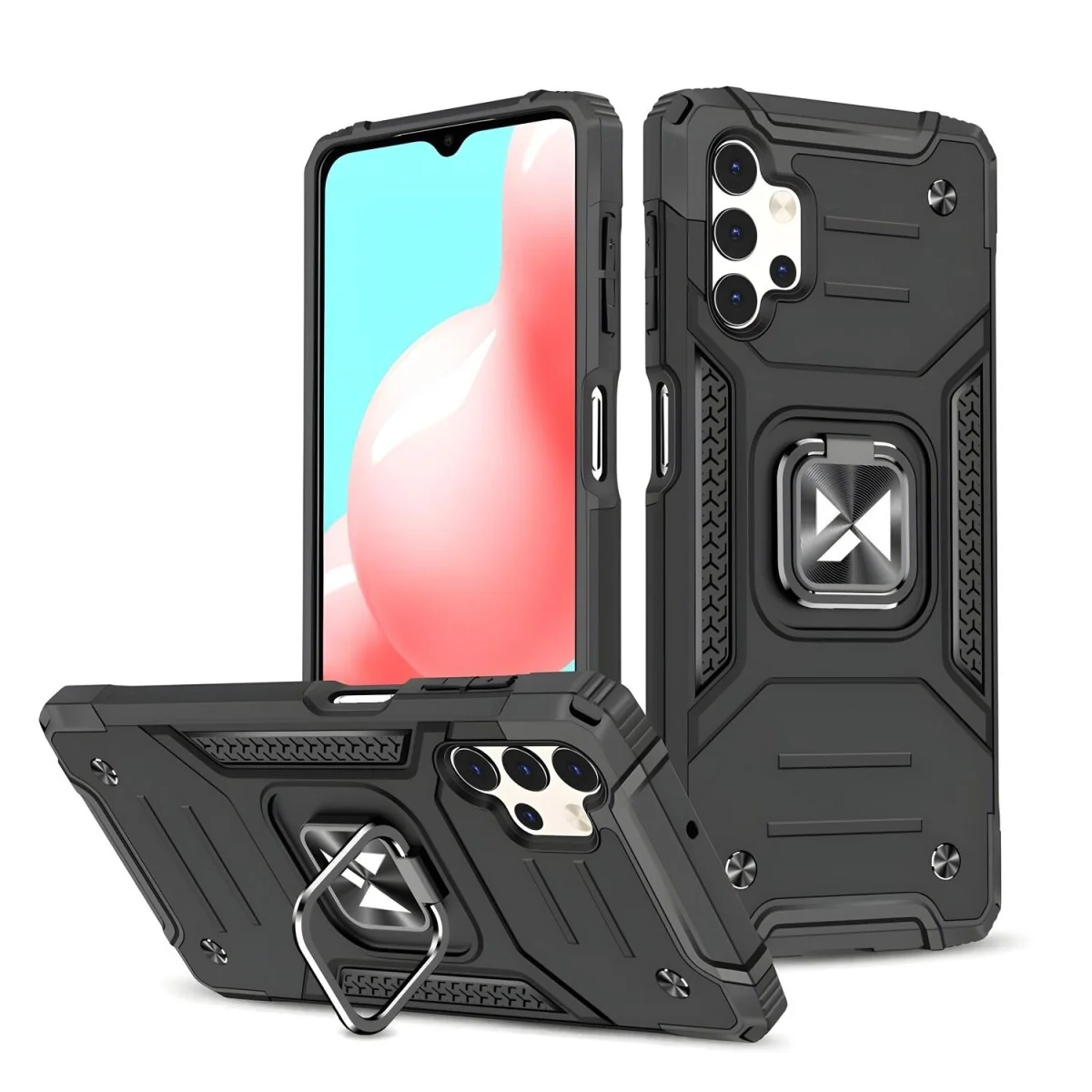 MG Ring Armor plastový kryt na Samsung Galaxy A32 4G, čierny