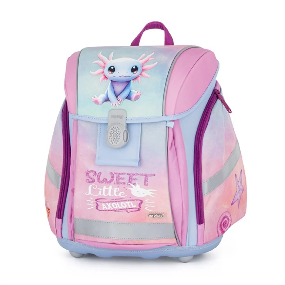 Školská aktovka PREMIUM LIGHT Axolotl modrá, ergonomická