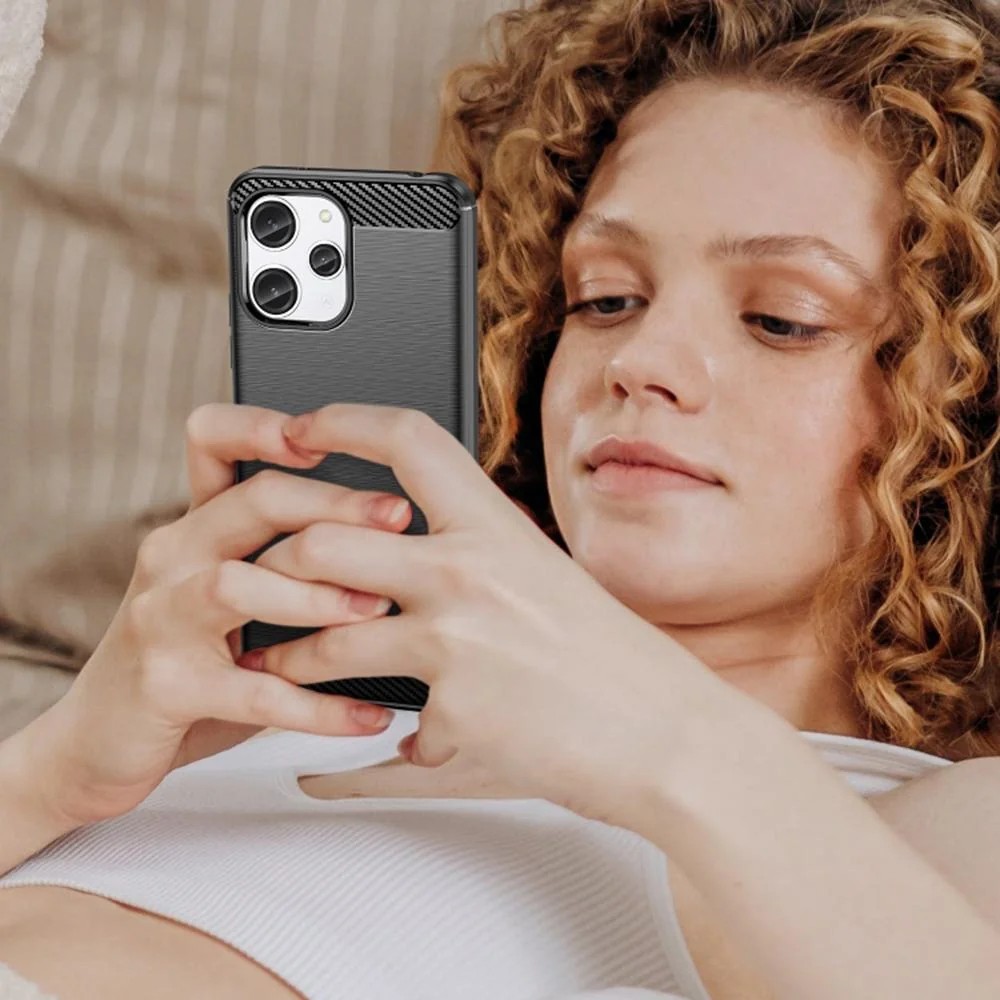 Puzdro Carbon Shield TPU pre Xiaomi Redmi 12 - Čierna