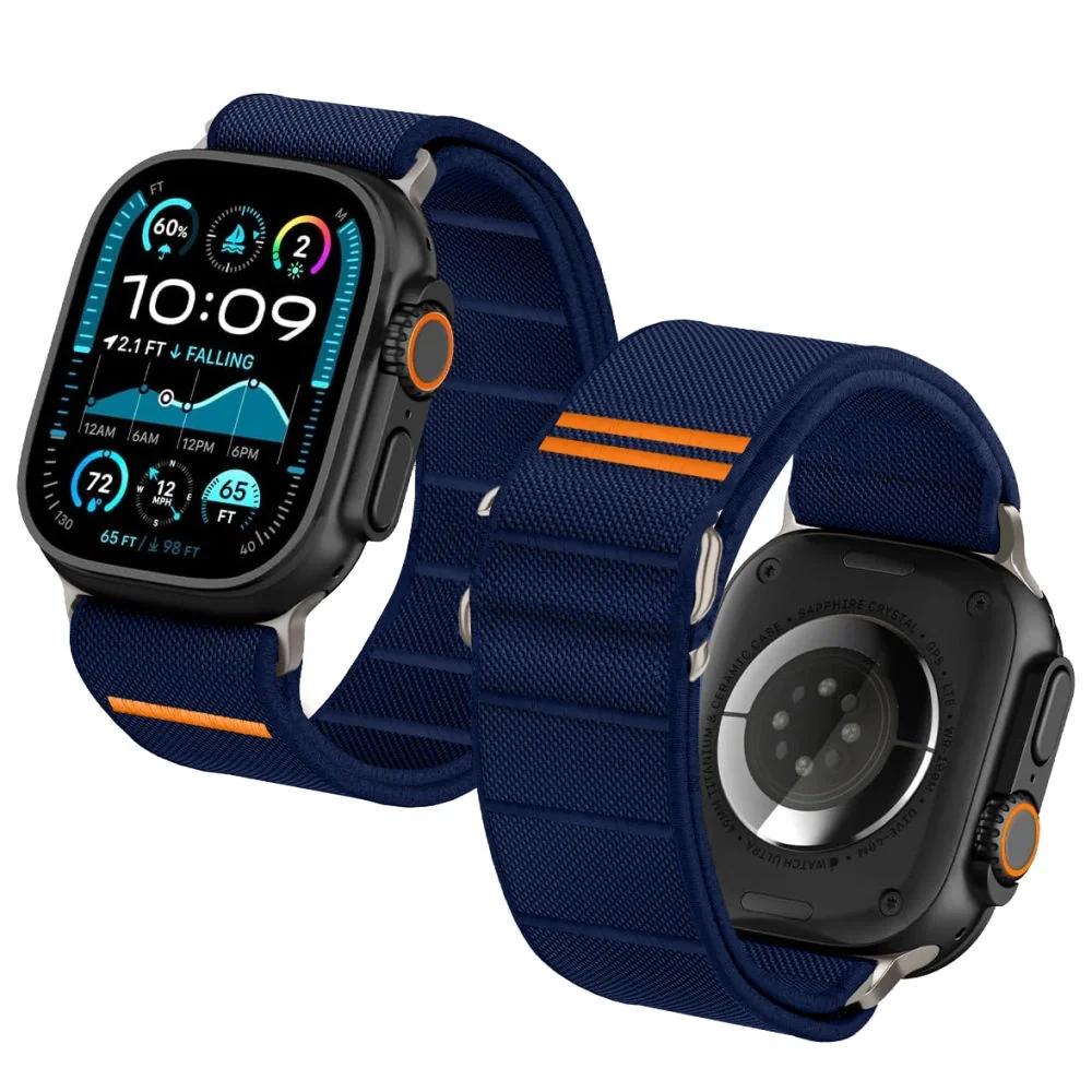 Tech-Protect Nylon Slip remienok na Apple Watch 44/45/46/49mm, navy