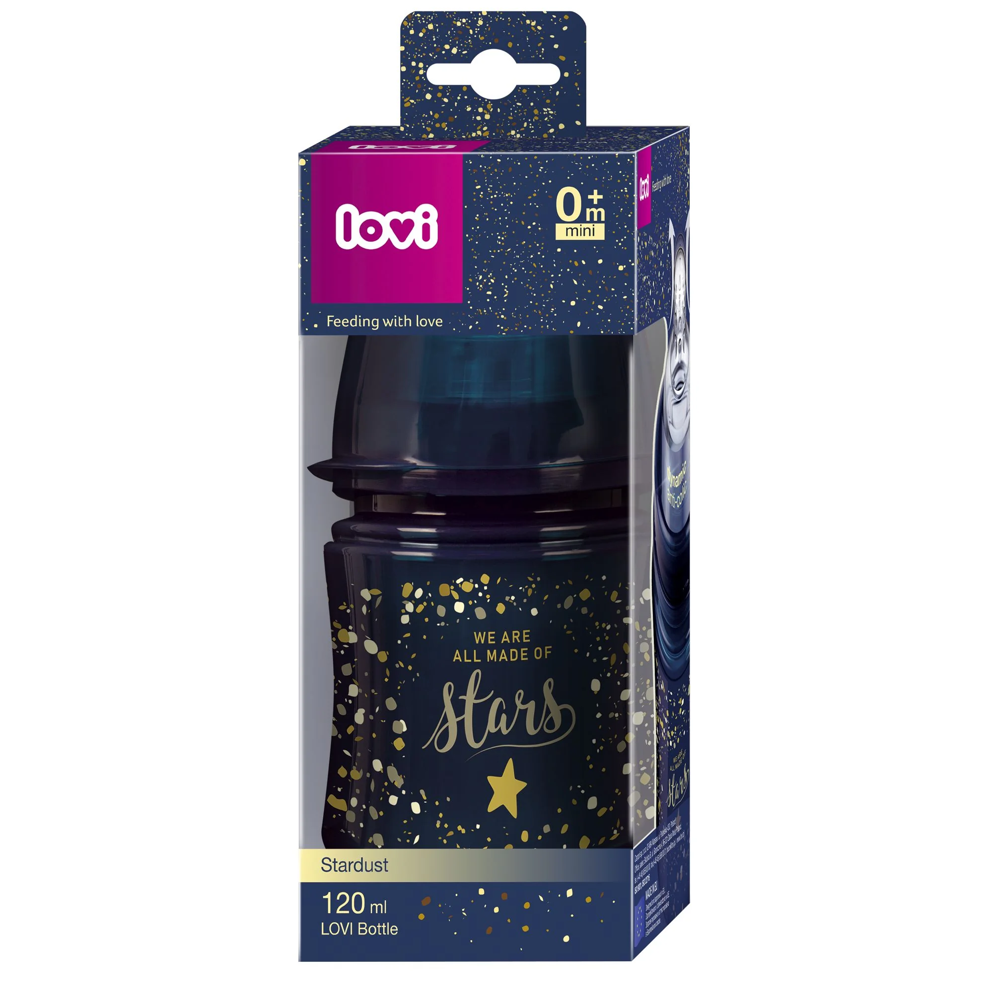 Lovi Dojčenská fľaša Stardust 120ml 0m+ 1×1 ks, dojčenská fľaša