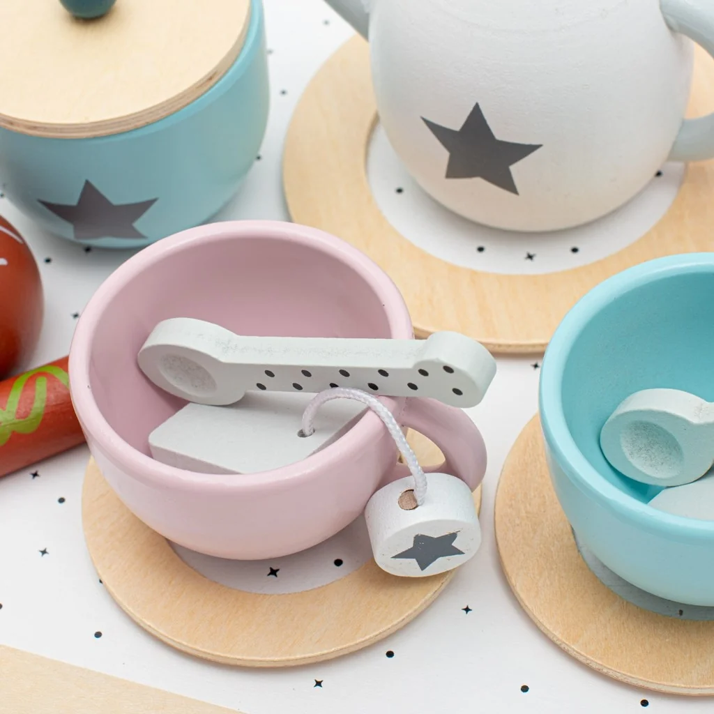 Detská drevená čajová súprava Montessori Baby Mix , 20C57345