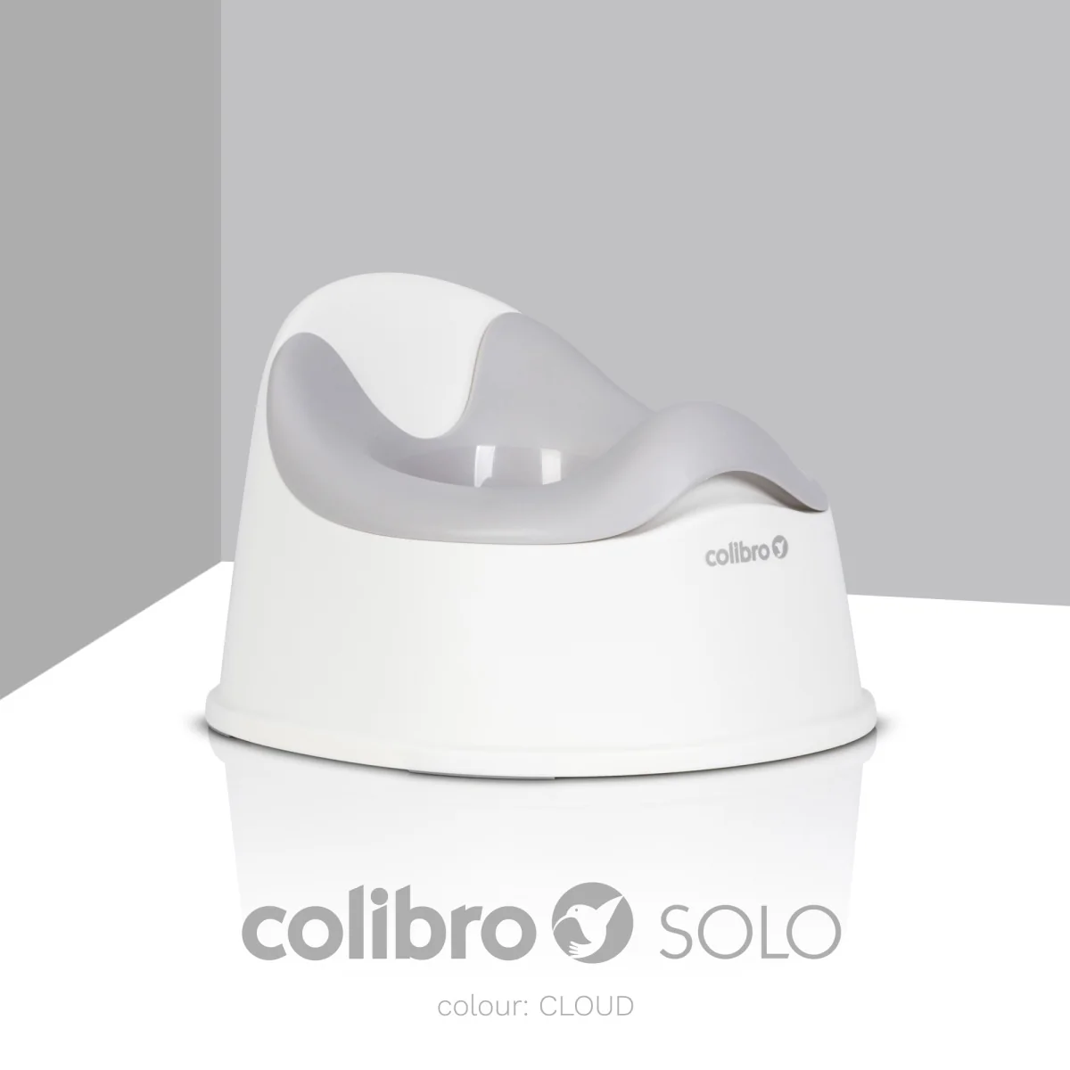 Detský nočník, ergonomický Solo cool – sivý, biely
