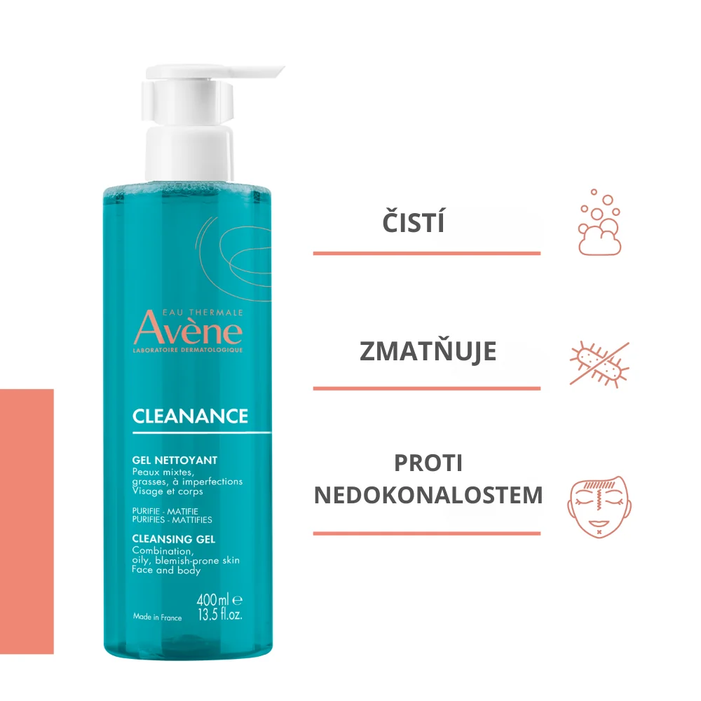 Avène Cleanance Čistiaci gél pri akné 400 ml