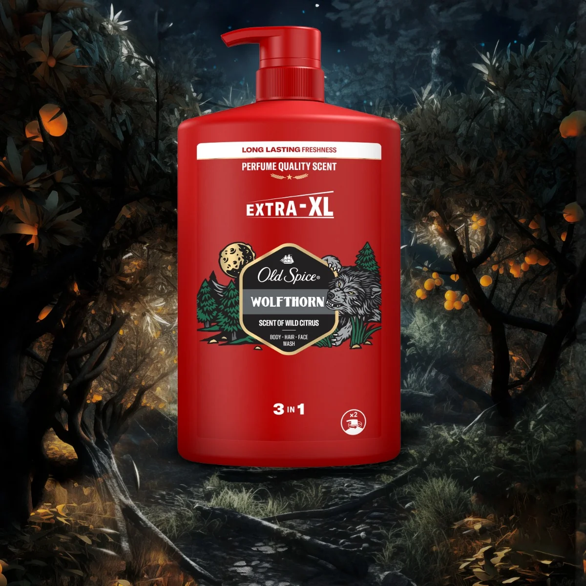 Old Spice Wolfthorn sprchový gél a šampón 1×1000 ml, sprchový gél a šampón