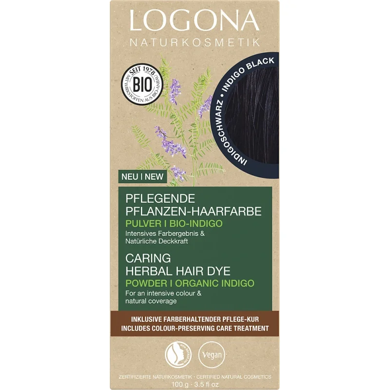 Logona Prášková farba na vlasy Indigo Black