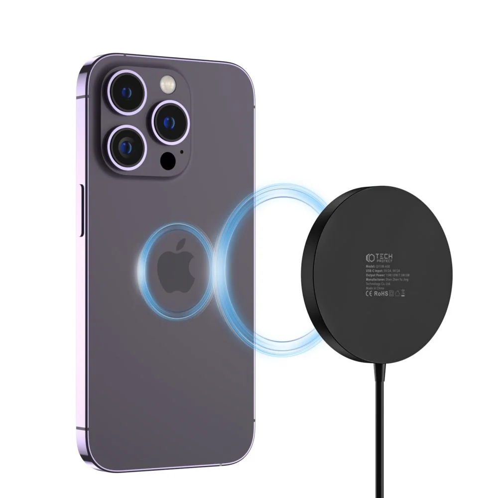 Tech-Protect A30 MagSafe bezdrôtová nabíjačka 15W, čierna