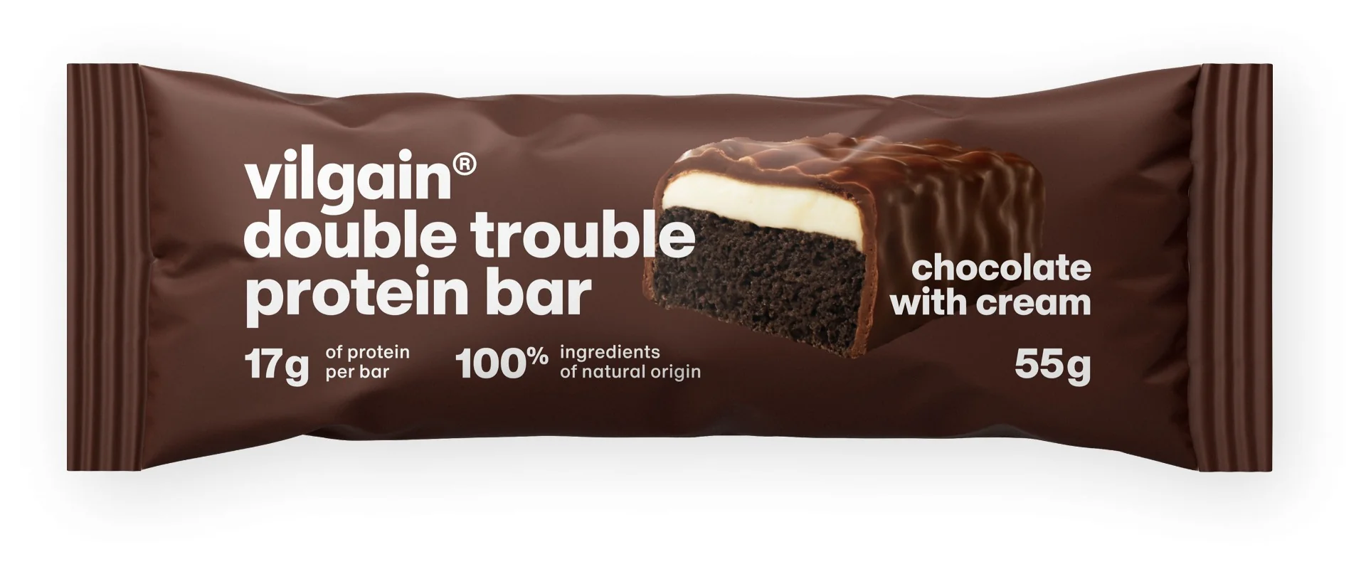 Vilgain Double Trouble Protein Bar Dvojitá čokoláda s krémom 55 g