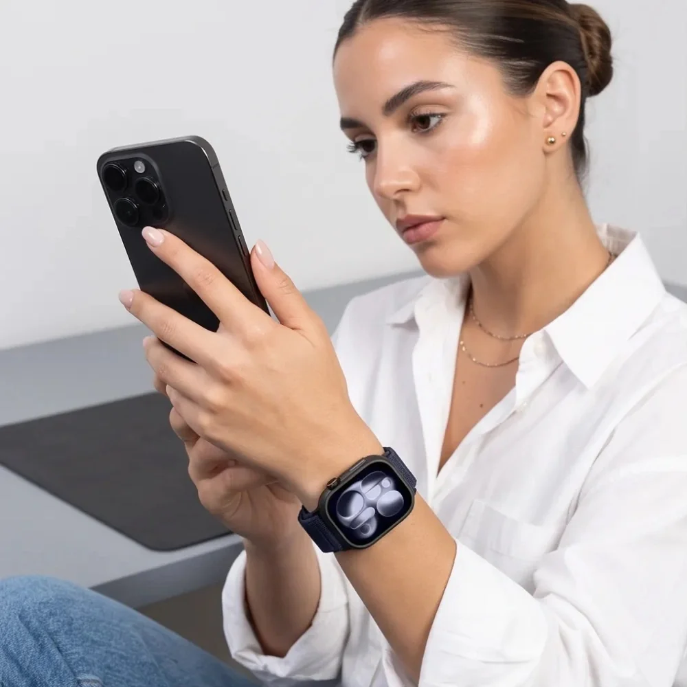 Tech-Protect Nylon Loop remienok na Apple Watch 44/45/46/49mm, navy blue