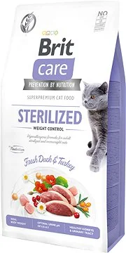 Brit Care Cat Grain-Free Sterilized Weight Control 1×7 kg, granule pre mačky