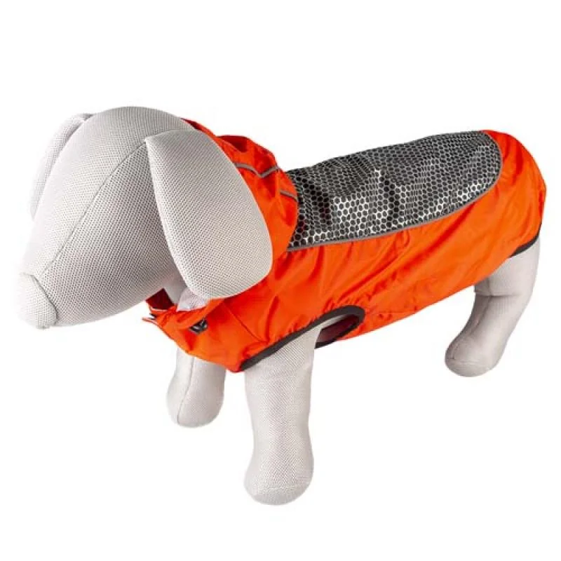 DUVO+ Pršiplášť pre psa červeno-čierny M - 50cm