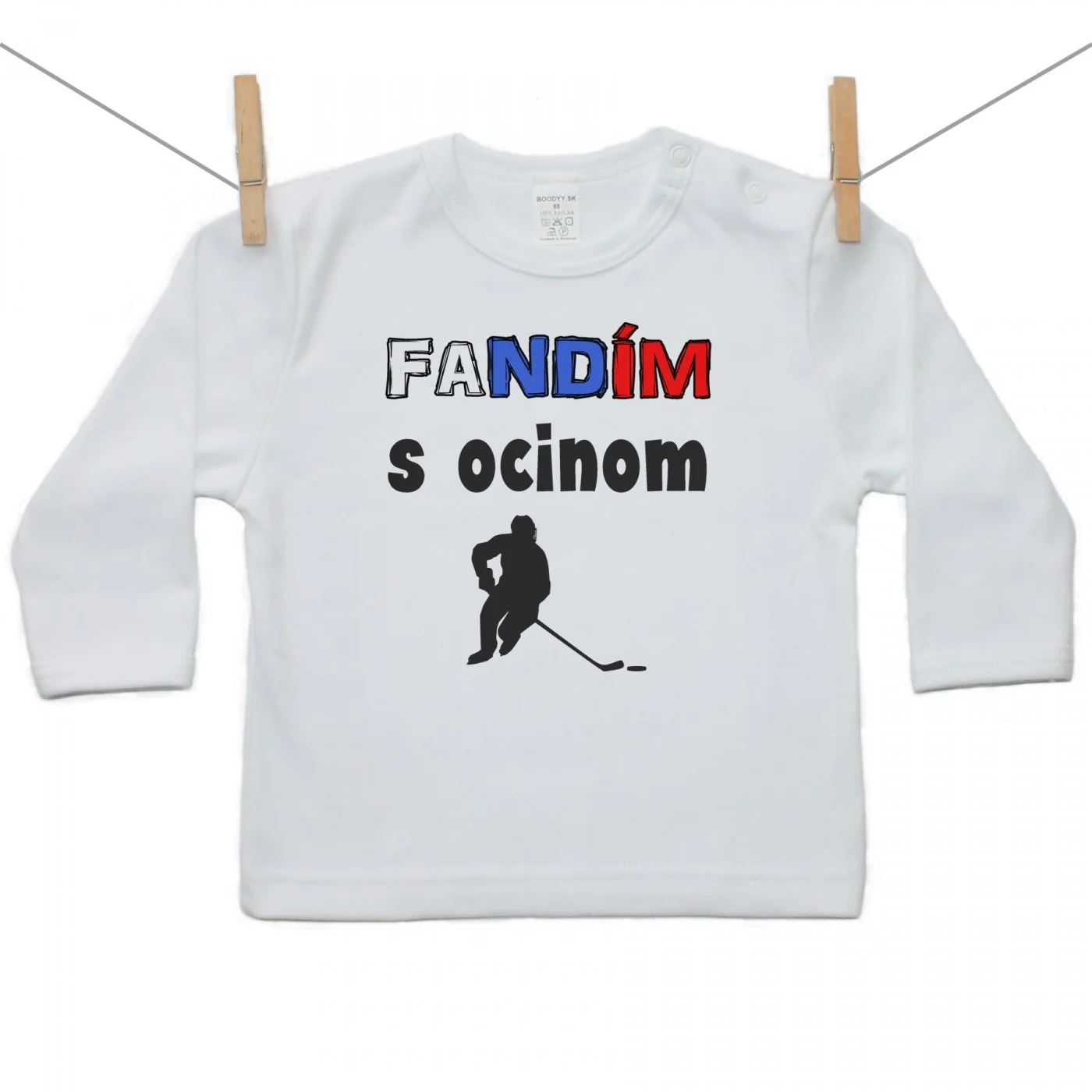 Boodyy Tričko s dlhým rukávom Fandím s ocinom Veľkosť: 92