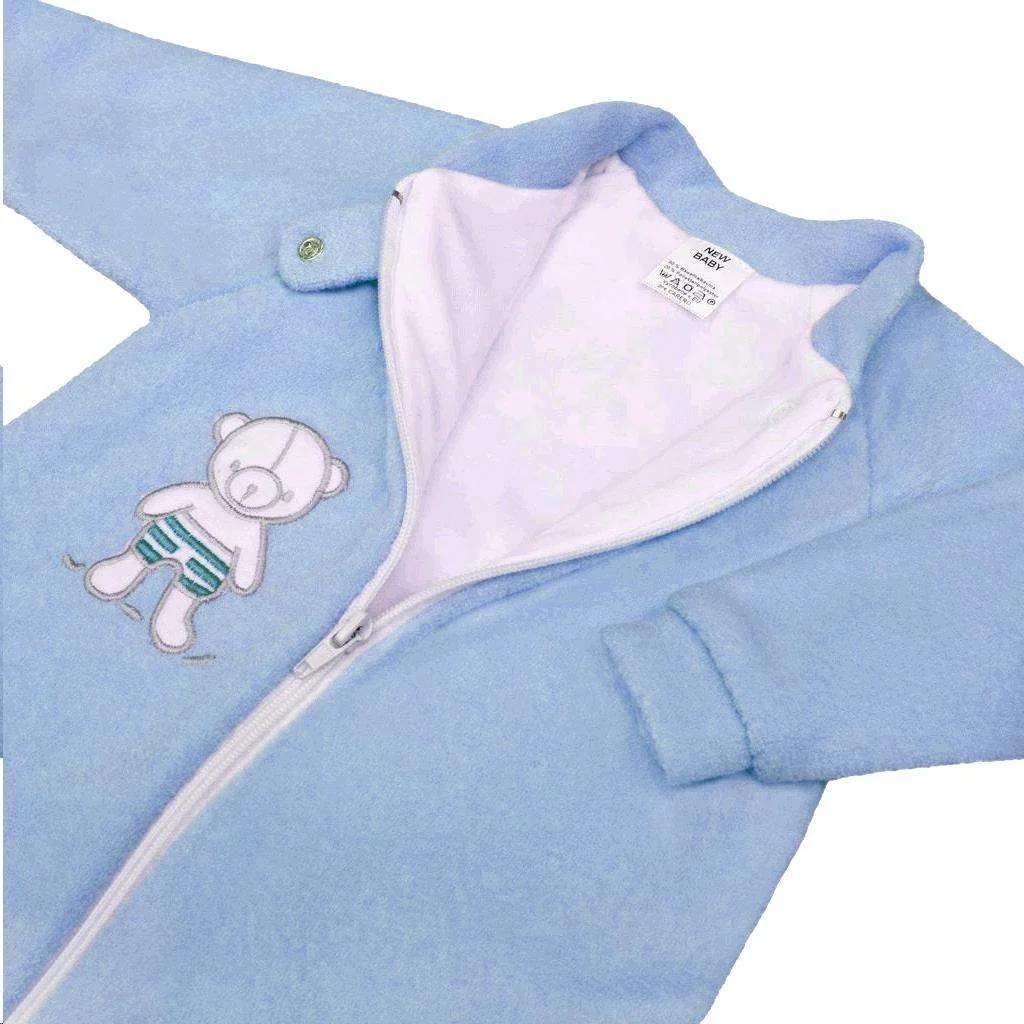 Dojčenský froté spací vak New Baby medvedík modrý 86 (12-18m),