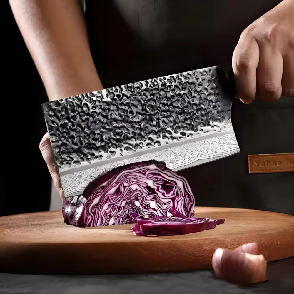 Masívny kuchynský sekáčik typu cleaver Cleaver/Hnedá