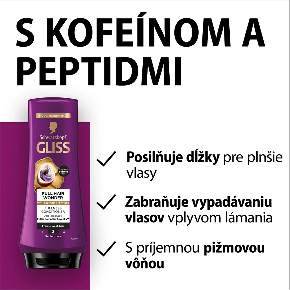 Schwarzkopf Gliss kondicionér Full Hair Wonder 200 ml 1×200 ml, kondicionér
