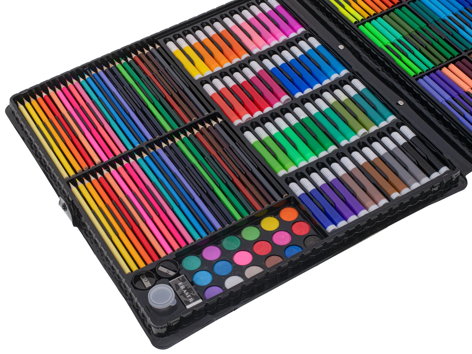 Umelecký kufrík 258 ks – fixky, pastelky, olejové pastely, akvarel