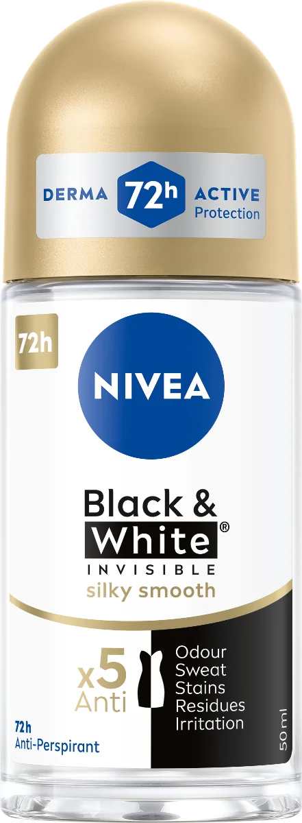 NIVEA Black & White Invisible Silky Smooth 1×50 ml, guľôčkový antiperspirant