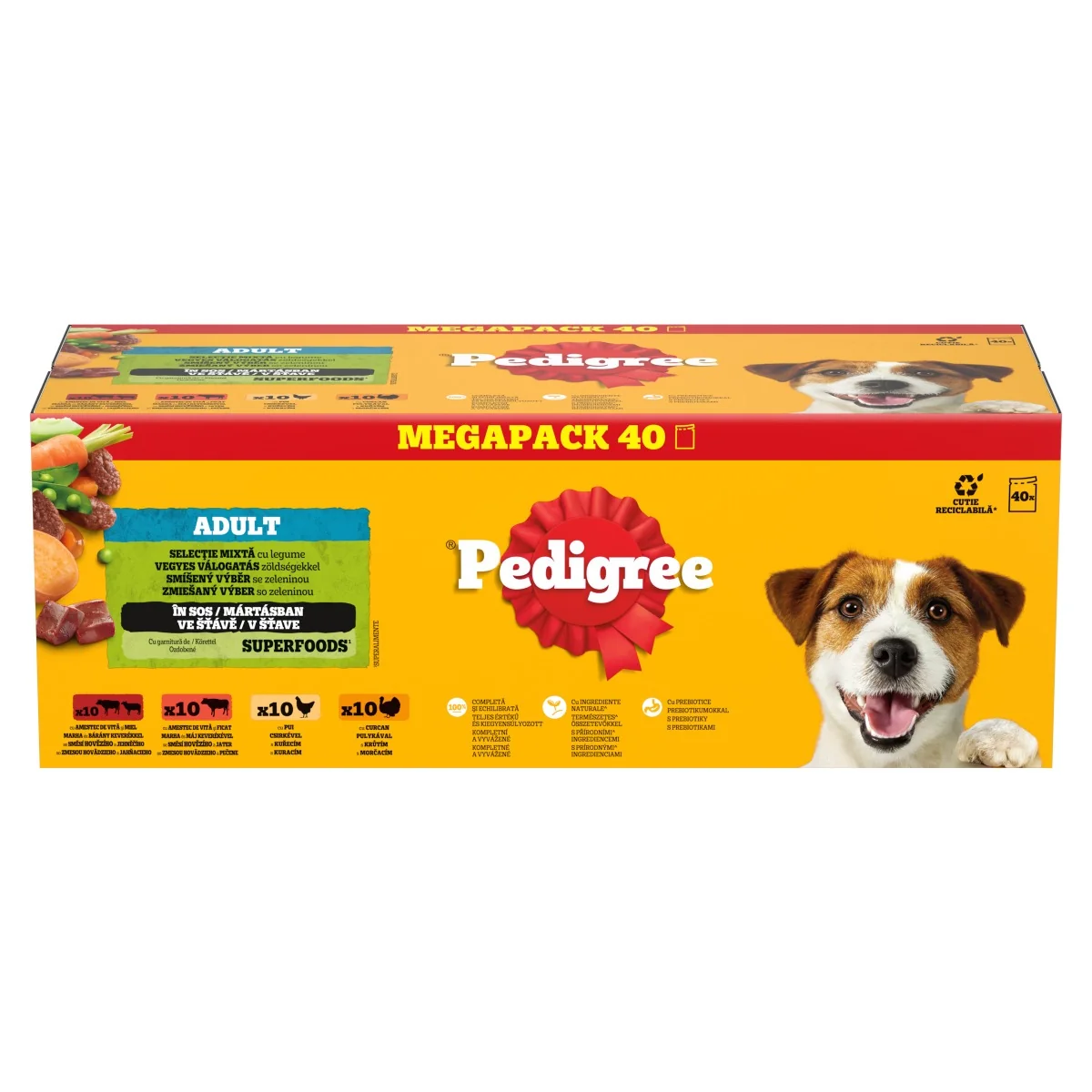 PEDIGREE Kapsička mixovaný výber so zeleninou v šťave, 40pack 40×100 g, kapsička pre psy