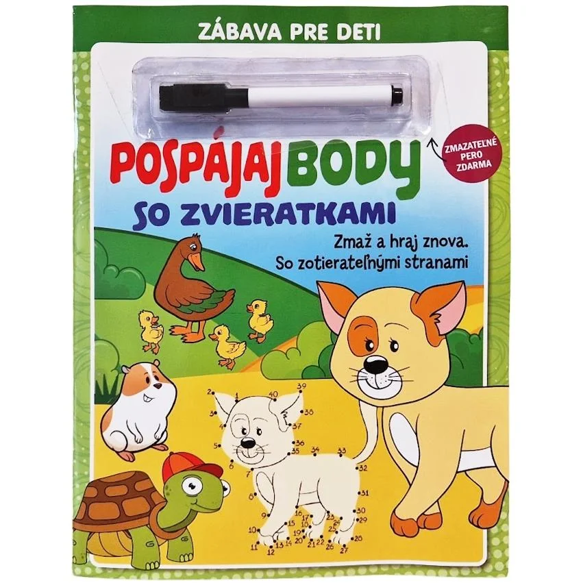 Pospájaj body so zvieratkami +zmazateľné pero