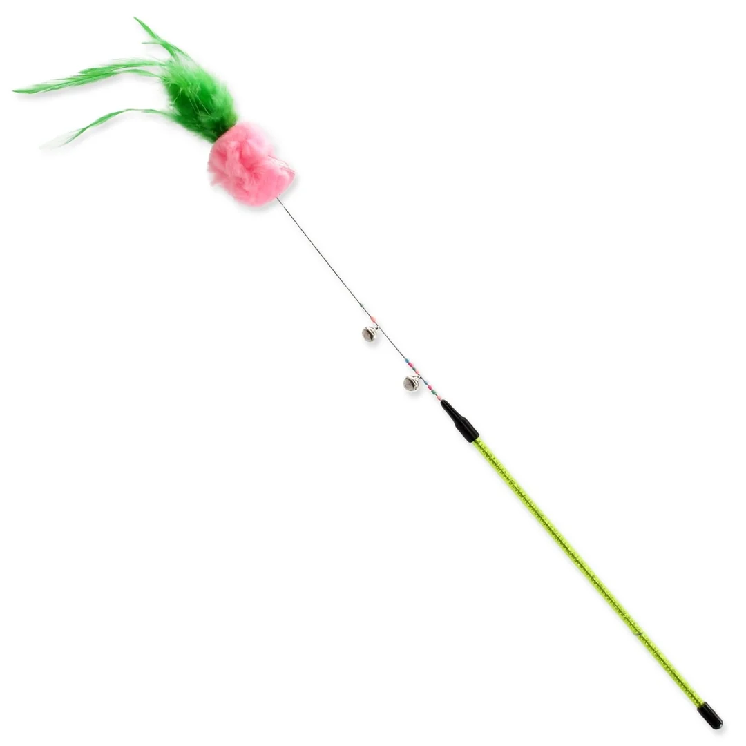 Hračka Magic Cat palička loptička plyš s pierkami 16cm+42cm 24ks